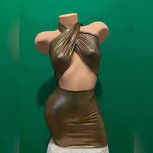 Handmade Gold and Black Dress Small